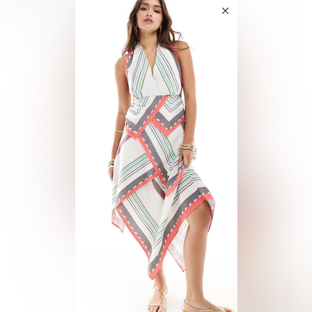 ASOS scarf high low woven dress size 6 US